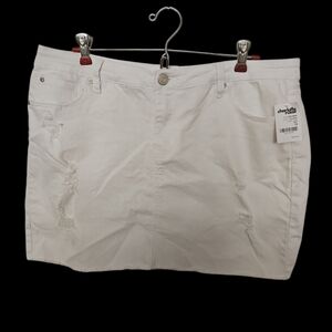 Charlotte Russe White Distressed Skirt